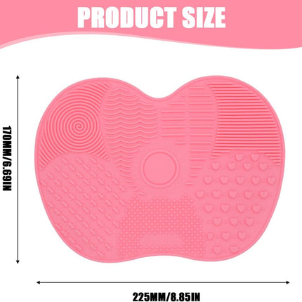 Silicone Makeup Brush Swab, Pink Cosmetic Brushes Cleaning Mat, Makeup Brush Cleaning Tool, Silicone Brush Cleaner with Suction Cup