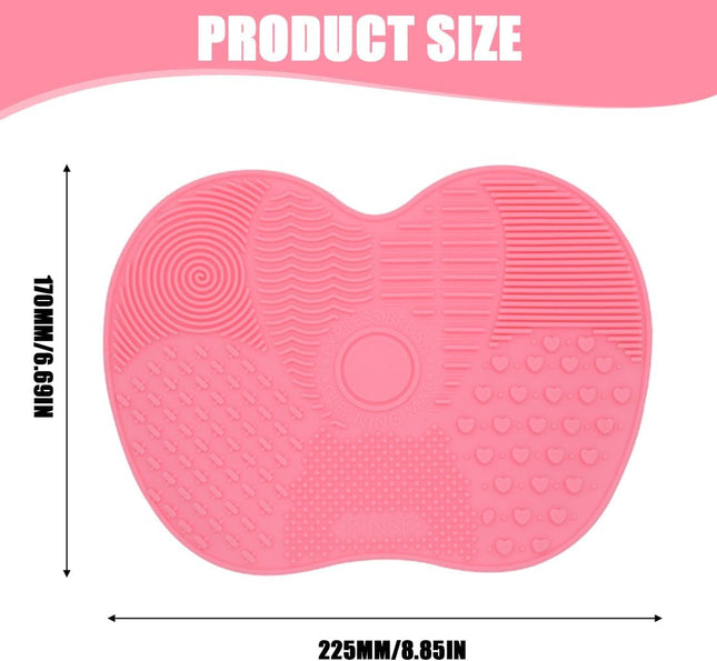 Silicone Makeup Brush Swab, Pink Cosmetic Brushes Cleaning Mat, Makeup Brush Cleaning Tool, Silicone Brush Cleaner with Suction Cup