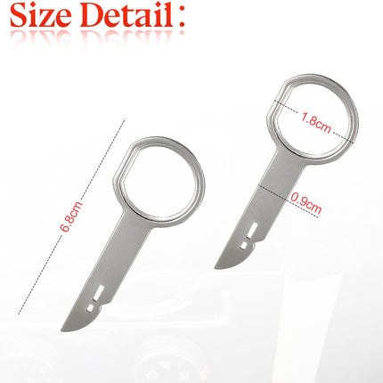 Car Radio Removal Tool Key, 4 Pieces Stereo Release Tools Pins with Easy Grip Handles, CD DVD Media Player Head Unit Key Tool, Car Accessories Radio Tools Compatible with Most Vehicles