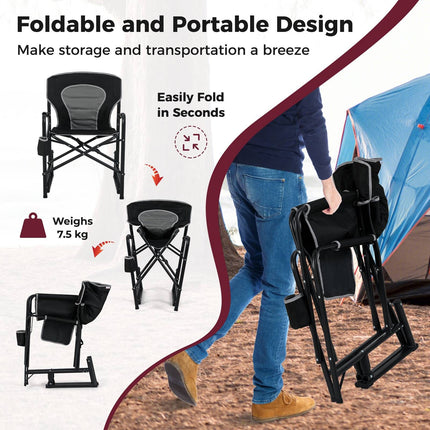 Outdoor Rocker Camping Chair Portable Foldable Rocking Chair