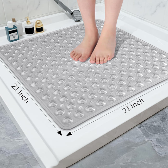 53 X 53 Cm Non Slip Bath Mat Square Shower Mat Anti-Mold Rubber Strong Suction
