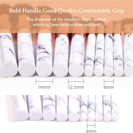 Makeup Brushes  Professional Marble Makeup Brush Set, Soft and Odor-Free Natural Synthetic Bristles,10Pcs + 2 Sponge Puff + Marble Pattern Cosmetics Bag