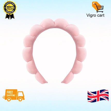 Ycfish Puffy Makeup Headband Soft Sponge Terry Cloth Hair Band Skincare Spa