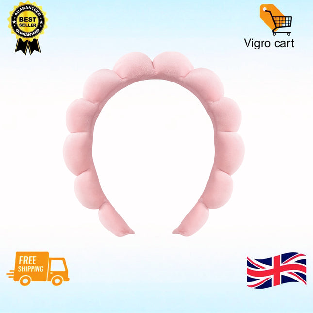Ycfish Puffy Makeup Headband Soft Sponge Terry Cloth Hair Band Skincare Spa