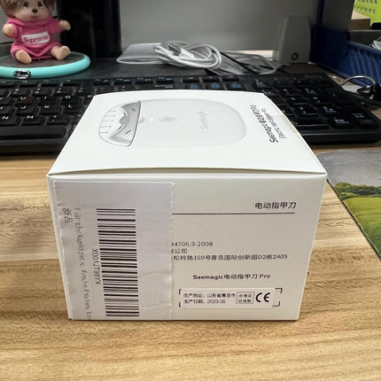 Electric Nail Clippers, Trimming and Polishing 2 in 1, Led Lighting, Electric Nail Trimmer with Storage Box, 40 Decibels Silent, Automatic Nail Clippers for Adults, Elderly People, Children