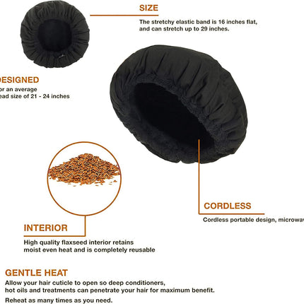 DIY Thermal Deep Conditioning Flaxseed Hair Heat Cap,Microwavable Micro Hair Conditioning Cap Heat Therapy for Steaming Hair,Hat Spa Cap Styling Tools