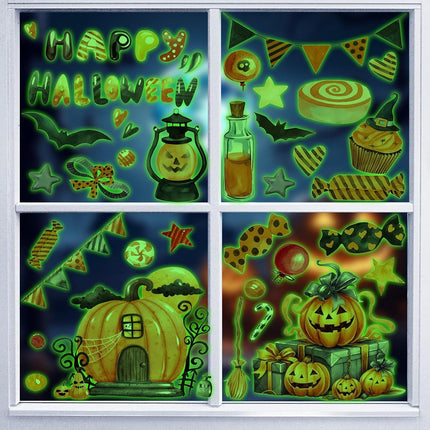 Toarti Glow in the Dark Halloween Wall Stickers,Pumpk