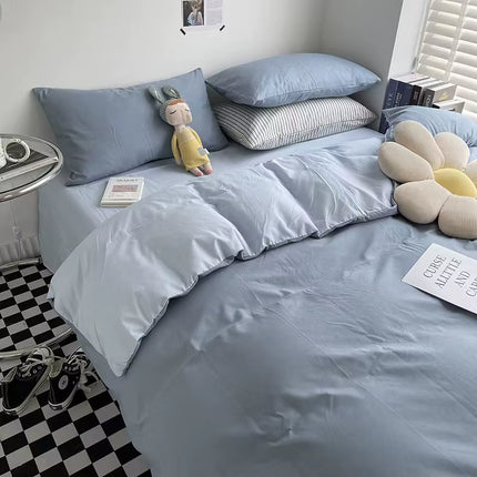 Casual-Blue Moonlight | Washed Cotton Skin-Friendly Duvet Cover Set (Duvet Cover + Pillowcase)