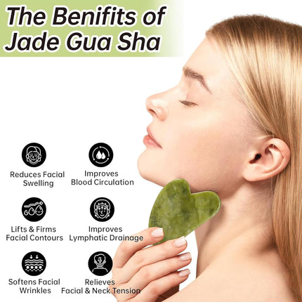 Lamkrtlp Jade Roller & Gua Sha, Face Roller, Facial Beauty Roller Skin Care Tool