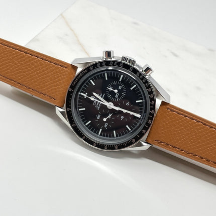 20Mm Brown Tan Epsom Leather Grained Calfskin Elegant Vintage Watch Strap Band