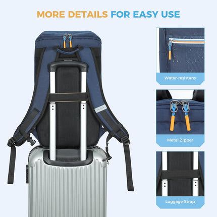 Ponhog Casual Daypacks for Women, Blue, L, Casual Daypacks