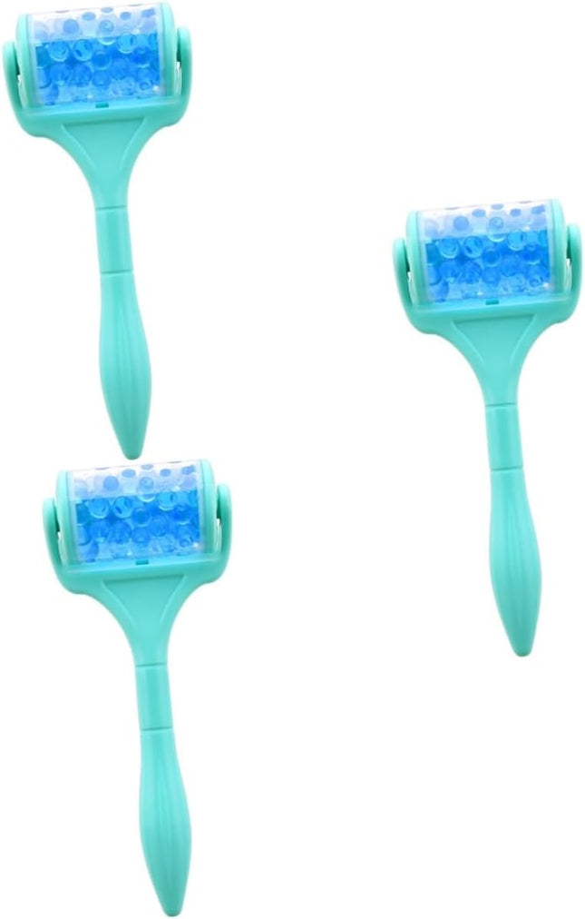 3Pcs Woman Roller Beauty Massager Facial Tool for Skin Care Cool Green Design for Face Body and Eye Puffiness Relief Massage for Wrinkles and Skin Revitalization