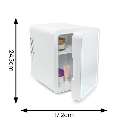 4L Portable Mini Beauty Fridge with LED Mirror Small Cooler for Skincare Make Up