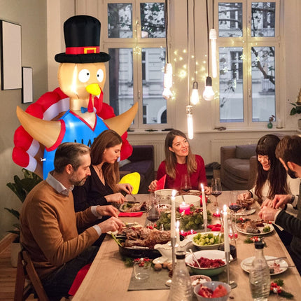 Thanksgiving Inflatable Turkey with LED Lights and Built-In Fan