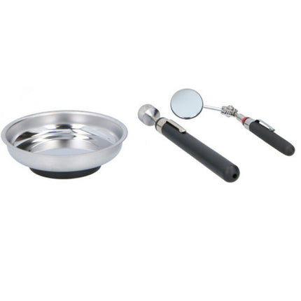 Magnetic Parts Tray Set 3PC Telescopic Pickup Tool Mirror Inspection Tool Steel