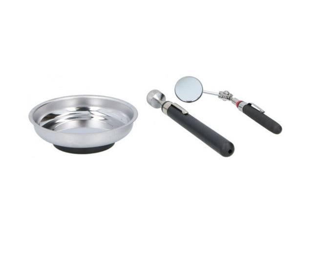 Magnetic Parts Tray Set 3PC Telescopic Pickup Tool Mirror Inspection Tool Steel