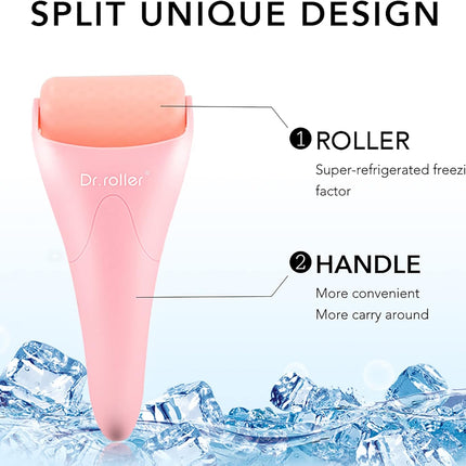 Ice Roller for Face and Eyes Silicone Massager, Ice Face Roller, Face Ice Rollers for Women Skin Care Tool for Reduce Puffiness Migraine Pain Relief and Minor Injury (Pink)