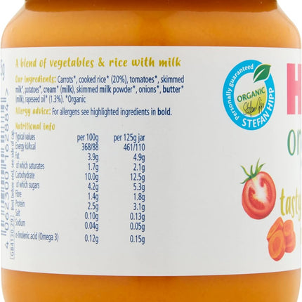 Hipp Organic Tasty Vegetable Risotto Baby Food Jar 6+ Months (6 X 125G)