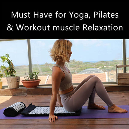 Acupressure Mat with Pillow & Ball Acupuncture Pin Massage Set Neck Pain Relief