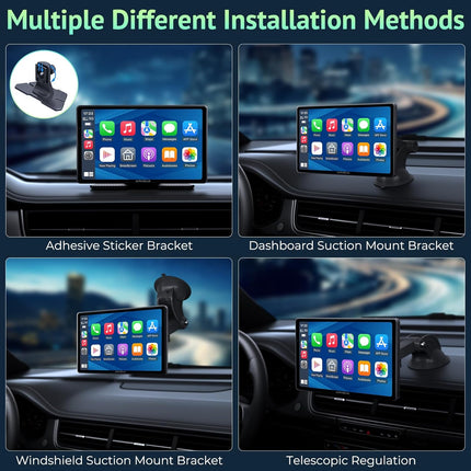 Carplay Screen for Car, 7'' Wireless App-Le Carplay & Android Auto Car Stereo, Portable Car Play Touch Screen Digital Media Receivers with GPS Navigation/Mirror Link/Bluetooth/Fm/Aux/Usb