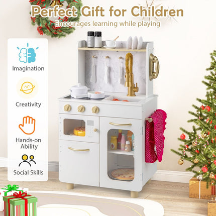 Kids Kitchen Setwith Stoves Faucet Sink Telephone Microwave and Oven