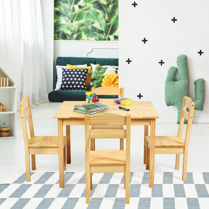 Kids Table and 4 Chairs Set for Toddlers Dining, Drawing, Reading