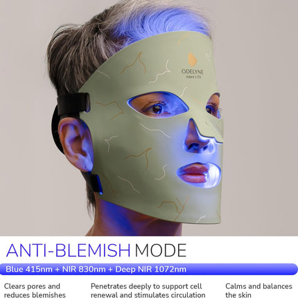 Adara Skin Lite –FDA LED Face Mask with Red Light Therapy, 1072Nm Deep Near-Infrared, Anti-Aging & Firming, Reduces Fine Lines, Wrinkles & Redness. Portable & Rechargeable. Opal Green