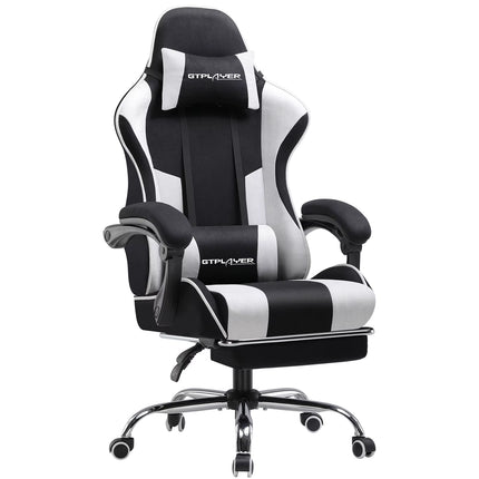 Gaming Chair, Computer Chair with Footrest and Lumbar Support, Height Adjustable Gaming Chair