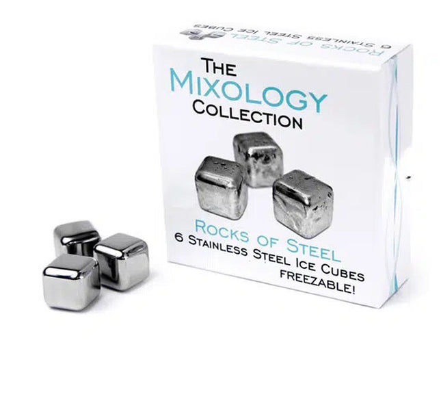 Set of 6 Stainless Steel Reusable Whisky Stones Ice Cubes Chill Room Temp Drinks