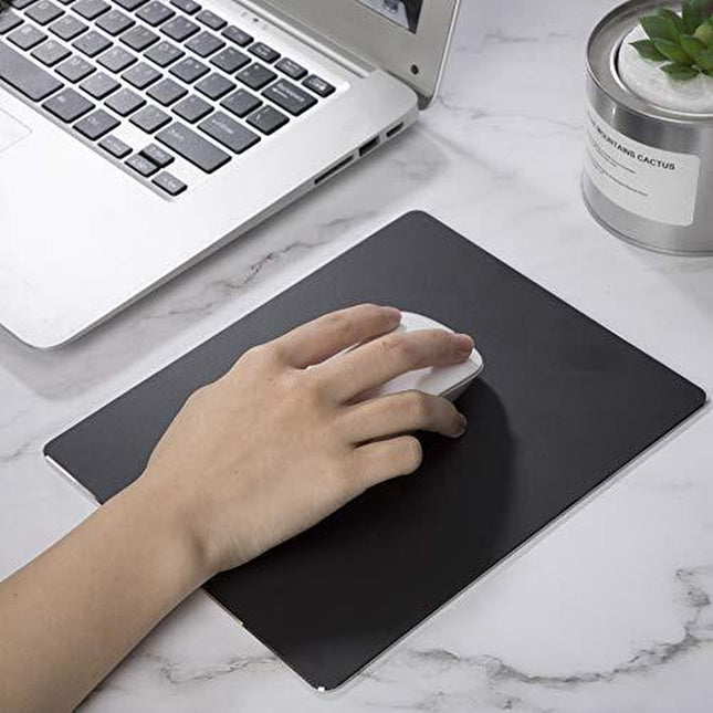 Mengh-Shop Metal Aluminum Mouse Pad Thin Hard Mouse Mat Double Sided Waterproof