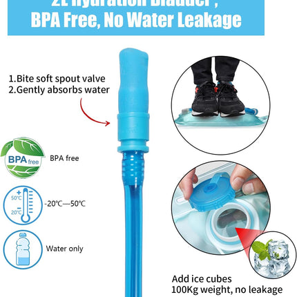 Hydration Pack with Hydration Bladder BPA Free|Large Big Cycling Backpack|Bike Backpack for Running Skiing Hiking Cycling|Backpack with Hydration System