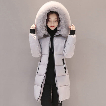 Winter Womens Fur Hooded Parka Jackets Chunky Puffer Coat Ladies Warm Outerwear