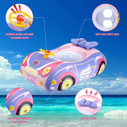 Kid Inflatable Swimming Car Boat Seat Sunshade Baby Swim Float Ring Pool Summer
