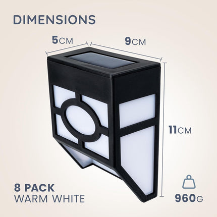 CUQOO Outdoor Solar Lights 8 Pack - Warm White, Waterproof LED Solar-Powered Lig