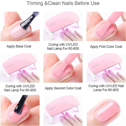 UV Gel Nail Polish, Gel Polish in Color-Changing Flavors, Long-Lasting, Glossy Finish - 4 X 7.3Ml Each