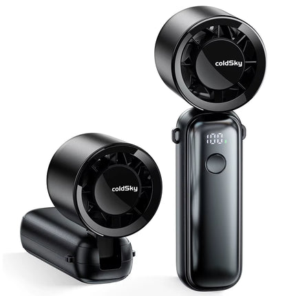 Portable Handheld Turbo Fan 5000Mah Rechargeable Fan with 6 Speeds Foldable Neck/Desk Fan with Digital Display Pocket Small Fans