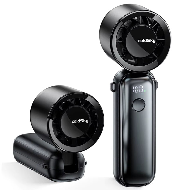 Portable Handheld Turbo Fan 5000Mah Rechargeable Fan with 6 Speeds Foldable Neck/Desk Fan with Digital Display Pocket Small Fans