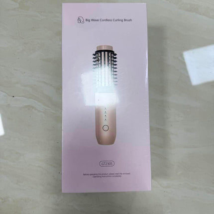 Cordless Hair Curler, 3 in 1 Cordless Hair Styler 40Mm, Portable Cordless Hot Brush with 4 Temperatures, 7000 Mah USB Rechargeable Hot Hair Curler (Gold)