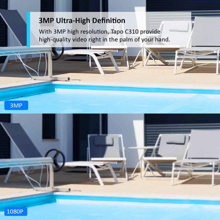 Tapo C310 2K 3MP Wireless & Wired Security Camera Outdoor, Motion Detection, IP6