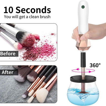 Electric Makeup Brush Cleaner & Dryer Machine – USB Rechargeable, Fast-Drying Spin Cleaner for All Cosmetic Brushes – Deep Clean & Dry in Seconds