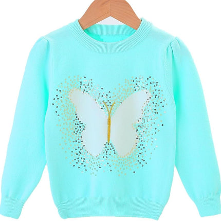 18Months-10T Little Big Kids Girls Clothing Sets 2Pcs Top Cotton Knitted Sweater Pullover with Denim Jeans