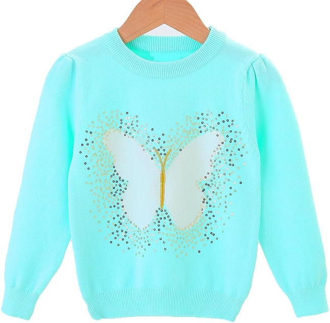 18Months-10T Little Big Kids Girls Clothing Sets 2Pcs Top Cotton Knitted Sweater Pullover with Denim Jeans