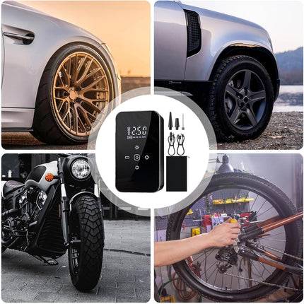 Cordless Digital Rechargeable Car Tyre Inflator USB Tire Air Compressor Pump Kit