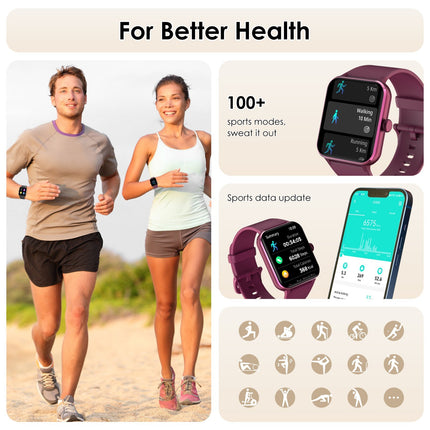 Smart Watch Fitness Tracker Blood Pressure Heart Rate Men Women Sport Watches
