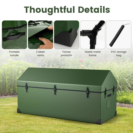 658L Outdoor Storage Box Tarpaulin Deck Box with Ventilated Window