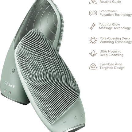 Smartappguided™ Sonic Thermo Facial Brush | 6 in 1 | Skin Cleansing | Cleansing Brush with Thermal Function | Facial Massager | Electric Facial Brush | Facial Cleansing Device