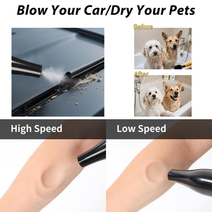 2800W Dog Hair Dryer Pet Grooming Blaster Blower Dryer 5 Nozzles Blaster Xhksece