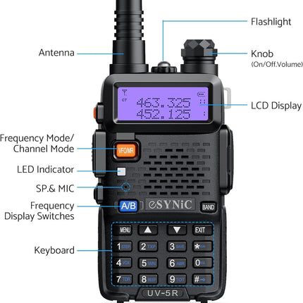 Handheld Police Radio Scanner Fire Transceiver Portable Antenna Walkie Talkie UK