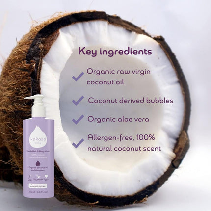 Kokoso - Baby Hair & Body Wash, 100% Natural Coconut Oil Fragrance - Organic Coc