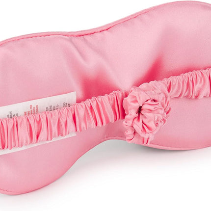 Womens Hot Water Bottle & Eye Mask Set | Ladies & Girls Furry Heat Pad and Satin Sleepwear Eye Cover in Brown | Complete Matching Nightwear Gift Bundle | Cat Kitten Merchandise Apparel